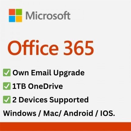Microsoft Office 365 Pro with 1TB OneDrive (Own Email Upgrade) – Lifetime
