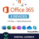 Office 365 Pro Plus for Windows, Mac, Android, iOS (5 Devices)