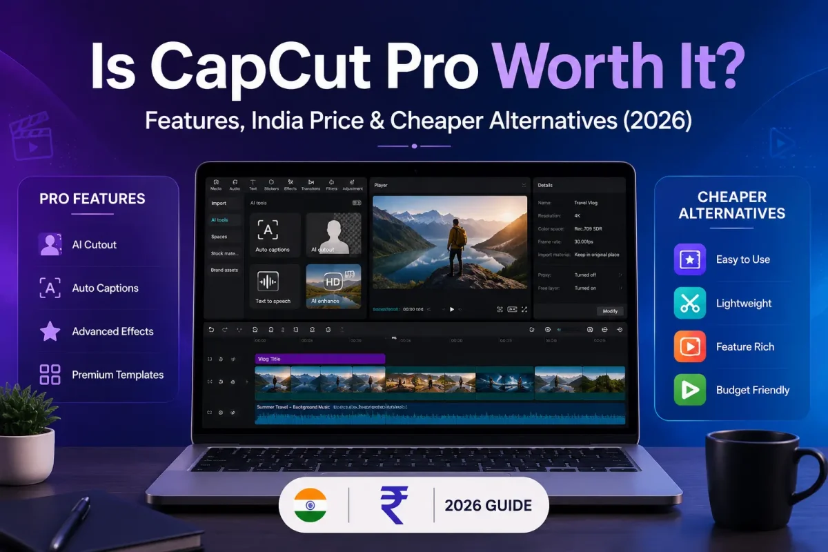 CapCut Pro logo with pricing details