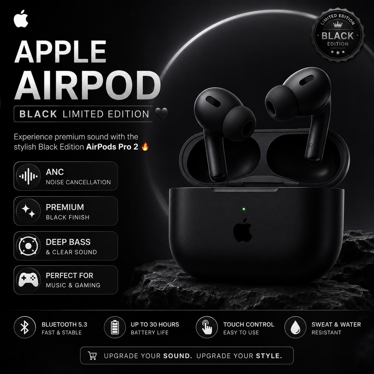 APPLE AIRPOD PRO 2 BLACK LIMITED EDITION